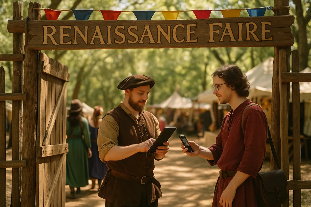 Faire entry gate check-in station