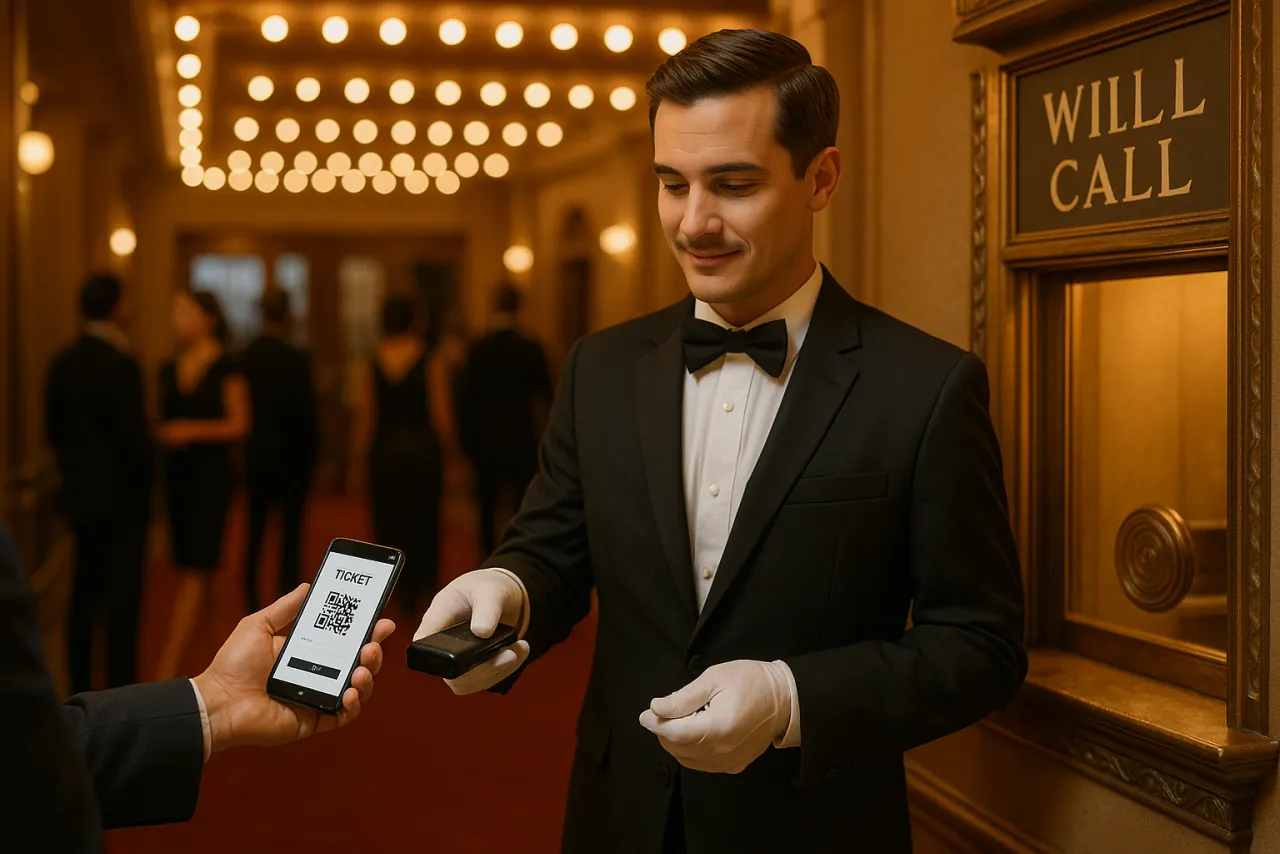 Theatre will-call and ticket scanning station